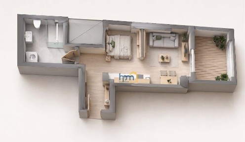 Studio / Γκαρσονιέρα, 44τ. μ.