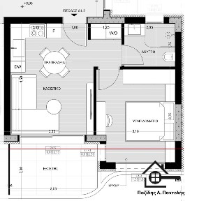 Studio / Γκαρσονιέρα, 53τ. μ.