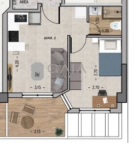 Studio / Γκαρσονιέρα, 44τ. μ.