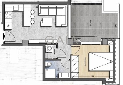Studio / Γκαρσονιέρα, 50τ. μ.